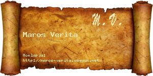 Maros Verita névjegykártya